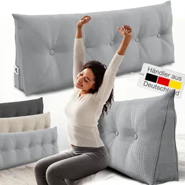 eloneo Rückenkissen – Keilkissen fürs Bett & Sofa, abnehmbarer Bezug, praktisches Seitenfach 1 St Kissen