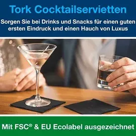 TORK Servietten Cocktail Advanced dunkelblau 2-lagig 23,8 x 23,8 cm, 200 St.