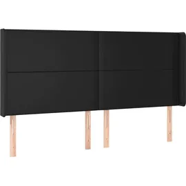 vidaXL Boxspringbett mit Matratze & LED Schwarz 160x200 cm Kunstleder