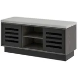 Costway Schuhbank 100 x 46 x 35 cm 2 in 1 Sitzbank & Schuhregal 6 Fächer / Grau/Dunkelgrau