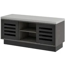 Costway Schuhbank 100 x 46 x 35 cm 2 in 1 Sitzbank & Schuhregal 6 Fächer / Grau/Dunkelgrau