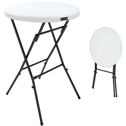 Stehtisch Weiß Kunststoff Ø72cm klappbar
