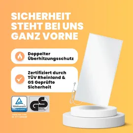 bringer-germany Bringer Infrarotheizung 1200 (BRIH1200) / BRTF: Funk Thermostat und Fernbedienung / Weiß