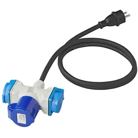PRO PLUS Adapterkabel 150cm von Schuko Stecker nach 1xCEE 2xSchuko Steckdose