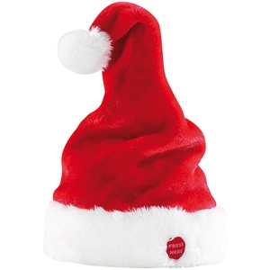 2er Set Weihnachtsmütze Plüsch Mütze Nikolaus 5 LED Sterne Rot Weiß XMAS Santa
