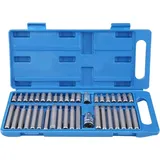 Sechskant-bit-set, 40-teiliges Torx-stern-bit-set, Torx-stern-steckschlüssel-set, Schlitz-torx-steckschlüssel-set, 1/2-zoll-antrieb, 3/8-zoll-antrieb, Mit Blauem Koffer - Crezuo