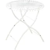 Hti-Living Gartentisch Ø 70 x 75 cm Weiß