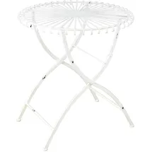 Hti-Living Gartentisch Ø 70 x 75 cm Weiß