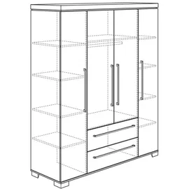 Paidi Kleiderschrank Kira 176 x 206 x 56 cm Braun