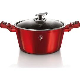 Berlinger Haus BH/1256N Metallic Line Burgundy Kasserolle in Rot mit Deckel Topf Durchmesser 20 cm