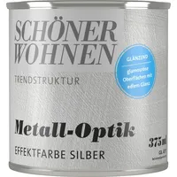 Schöner Wohnen Trendstruktur Effektfarbe Metall-Optik Silber glänzend 0,375 l