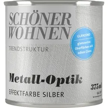 Schöner Wohnen Trendstruktur Effektfarbe Metall-Optik Silber glänzend 0,375 l