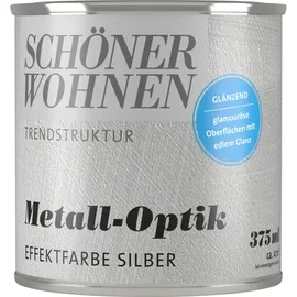 Schöner Wohnen Trendstruktur Effektfarbe Metall-Optik Silber glänzend 0,375 l