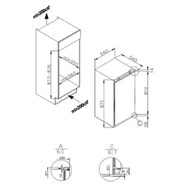 Amica Mican - 30651 - Einbau-Kühlschrank mit Gefrierfach - Schlepptür-Technik