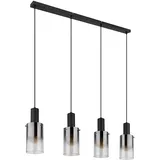 GLOBO Pendellampe 4-flg. 102,5 cm Rauchglas Metall schwarz