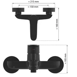 Eisl Wannenfüllarmatur Claudio Schwarz Matt