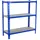 Simon Rack Simonrack Schwerlastregal, Lagerregal, 90x120x40 cm, Metallregal, Kellerregal, Biegestelle 200 kg, 3 Holzfachböden, Blau/Holz - Maderclick
