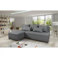 Ecksofa Pono mit Schlaffunktion und Bettkasten - L-Form Couch, Couchgarnitur, Eckcouch, Sofa, Bettsofa, L-Form Couch, Schlafsofa (Grau (Sawana 21)) - Grau