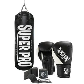 Super Pro Boxsack »SET Water Air Bag«, (Set, mit Bandagen-mit Boxhandschuhen) schwarz
