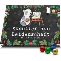 Mr. & Mrs. Panda Schoko Adventskalender Künstler Leidenschaft - Schwarz - Geschenk, Kunstschule, Hobbymaler, Schokoladen Adventskalender, Galerie ... - Schwarz