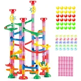 WEofferwhatYOUwant Murmelbahn Set – 169-Teilige Kugelbahn und Turm Spiel für Kinder 3-8+ Jahre – Kreatives Mint Labyrinth Konstruktionsspielzeug – Lernbausteine für Lernen und Spielen