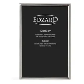 Edzard 2er Set Bilderrahmen Genua für Foto 10x 15 cm, edel versilbert, anlaufgeschützt,