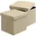 CASARIA Sitzhocker mit Stauraum Polyester 38 x 38 x 38 cm Beige