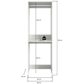xonox.home Waschmaschinenschrank Free 66 x 195 x 60 cm Weiß