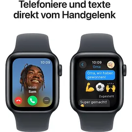 Apple Watch SE 2024 GPS 40 mm Aluminiumgehäuse Mitternacht, Sportarmband Mitternacht S/M
