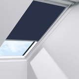 VELUX Sichtschutzrollo Uni Blau 9050, 113X164 cm Y89 Aluminiumschiene,GGU,Manuell,VELUX