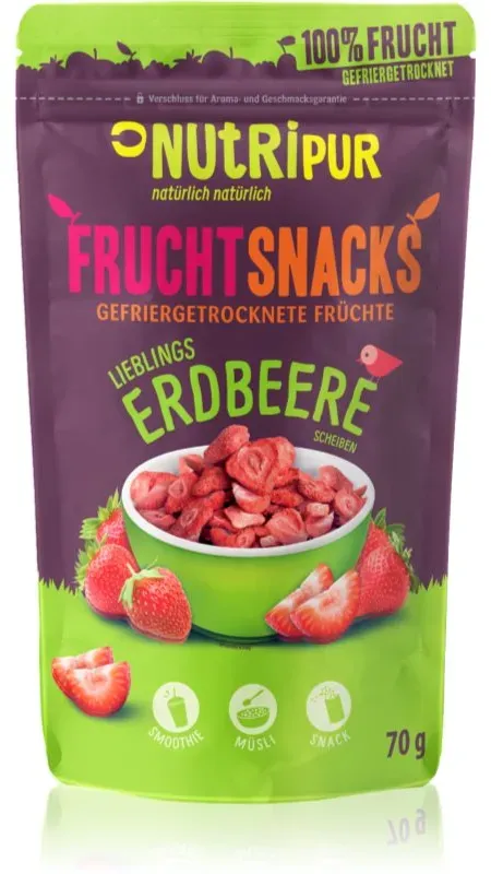 Nutripur Frucht Snacks Erdbeere gefriergetrocknete Früchte Erdbeere 70 g