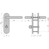 BASI Kurzschild-Drücker-Garnitur Edelstahl 7304-0328