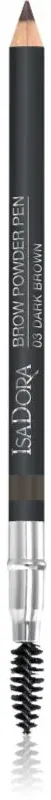 IsaDora Brow Powder Pen Augenbrauenstift mit Bürste Farbton 03 Dark Brown 1,1 g