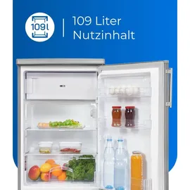 Exquisit KS1016-4-HE-040D Kühlschrank (109 l, 855 mm hoch, Inoxlook)