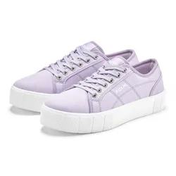 Sneaker FCUK, Damen, Gr. 35, lila (flieder), Obermaterial: 100% Textilmaterial. Futter: 100% Textilmaterial. Decksohle: 100% Textilmaterial. Laufsohle: 100% Synthetik, unifarben, casual, Schuhe, Freizeitschuh, Halbschuh mit Plateausohle VEGAN