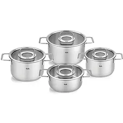 Topf-Set FISSLER "Fissler Pure Collection", silber (silberfarben), Töpfe, Made in Germany