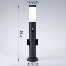 ETC Shop Smart Außenleuchte Stehlampe mit Bewegungsmelder Gartenleuchte dimmbar, Sprach-, App Steuerung, RGB LED 9W 806lm warmweiß, H 60 cm