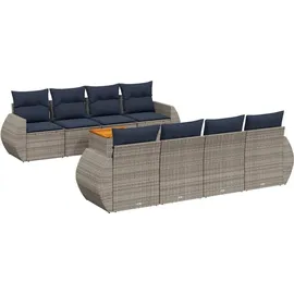 vidaXL Gartensofa-Set 9-tlg. grau