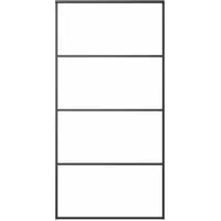 vidaXL Schiebetür ESG Glas und Aluminium mattiert 102,5x205 cm Schwarz