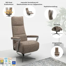 sit&more TV-Sessel Vario Comfort Polyester 70 x 124 x 85 cm Beige mit Kopfteilverstellung