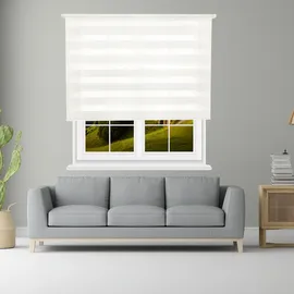 Wellhome Polyester Tag/Nacht Rollo 110 x 175cm (Breite x Höhe) Cremeweiß