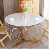 GIYXHU Runde Tischdecke Runde Tischdecke, transparente runde Kunststoff-Tischdecke, Schutzhülle, wasserdichte und ölbeständige Tischdecke(220cm-86.6inch)