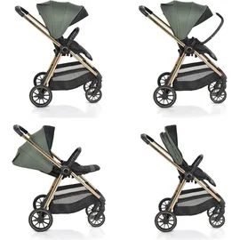 Cangaroo Kinderwagen 2 in 1 Hydra Babywanne Sportsitz Fußabdeckung Moskitonetz grün