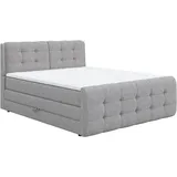 Cotta Boxspringbett COTTA "Fort mit Bettkasten, inkl. Topper", grau (hellgrau), B:201cm L:228cm, 100% POLYESTER (PES), Komplettbetten, Boxspringbett, erhältlich in verschiedenen Breiten (160cm, 180cm & 200cm), Topseller