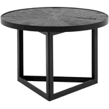 Wohnling Couchtisch Massivholz schwarz 58,0 x 58,0 x 40,0 cm