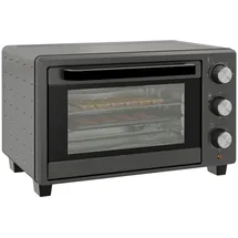 Homcom Minibackofen 21L 1400W 60 Min. Timer, Kleinbackofen mit 100 °C-230 °C einstellbar Temperatur Garzeit, Mini Ofen mit Backblech, Drahtgestell, Tischofen aus Metall, Grau
