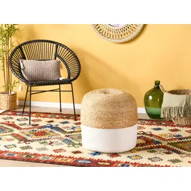Beliani Pouf weiß 46 cm DALAMA