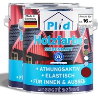 PLID® Holzfarbe Holzlack Schwedenrot Innen & Außen - Wetterschutzfarbe Schwedenrot Holzfarbe Außen - Dauerhafte Holzschutzfarbe - Farbe für Holz - Lackfarbe Wetterfest - Made in Germany 1,5l