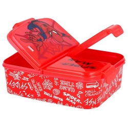 Spiderman Lunchbox Brotdose Spider-Man, Vesperdose mit 3 Fächern, BPA-frei rot
