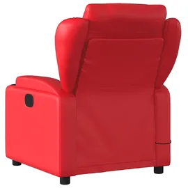 vidaXL Massagesessel mit verstellbarer Rückenlehne Kunstleder 94,5 x 100 x 0 cm Rot mit Fernbedienung